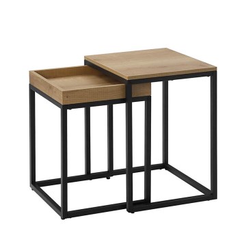 Set di 2 tavolini d'appoggio ELDUR marrone/nero