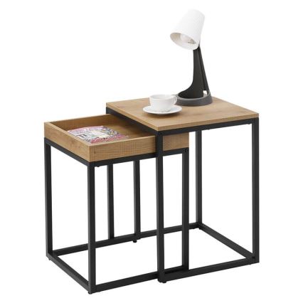 Set di 2 tavolini d'appoggio ELDUR marrone/nero