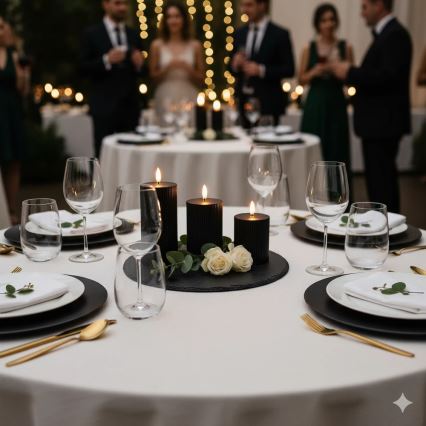 Set di 3 candele LED BRILLO LED/2xAA nere + telecomando