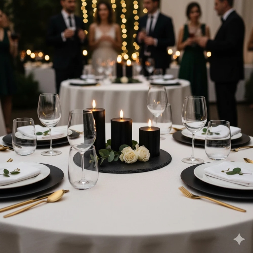 Set di 3 candele LED BRILLO LED/2xAA nere + telecomando