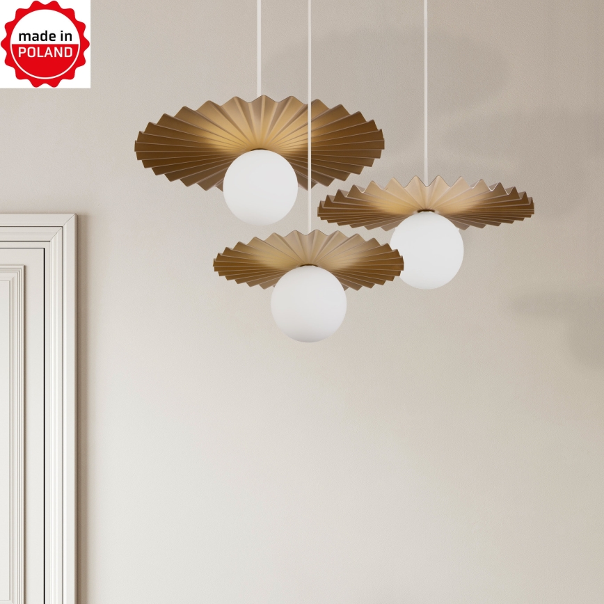 Set di 3 lampadari a cavo SUNPLISS, 1xG9/10W/230V, oro/crema