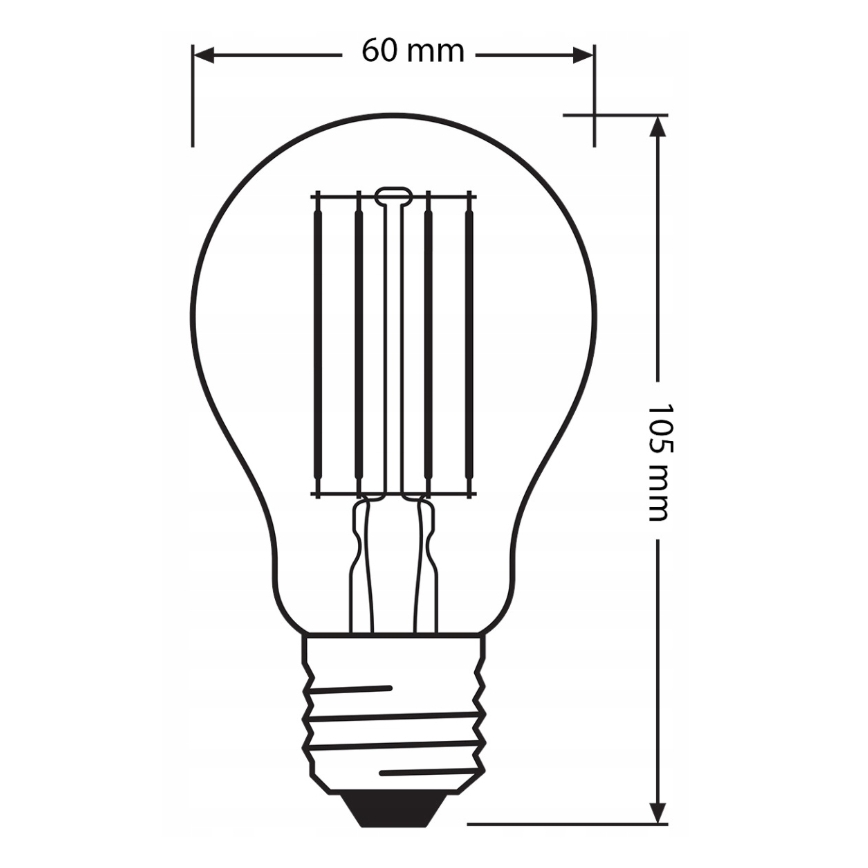 Set di 3 lampadine LED BASE CLASSIC FILAMENT A60 E27/7,5W/230V 4000K - Osram
