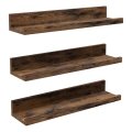 Set di 3 mensole da parete SHELFY 38x5x10 cm marrone