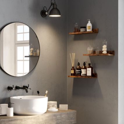 Set di 3 mensole da parete SHELFY 38x5x10 cm marrone