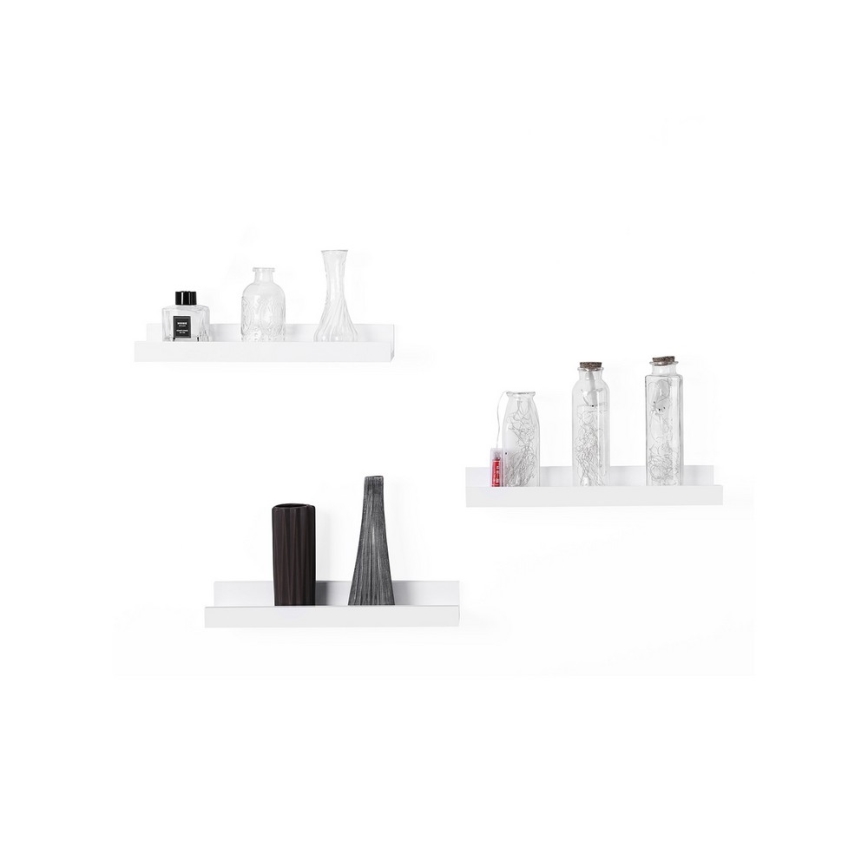 Set di 3 mensole da parete SHELFY bianche