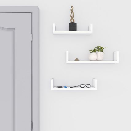 Set di 3 mensole da parete SHELFY bianche