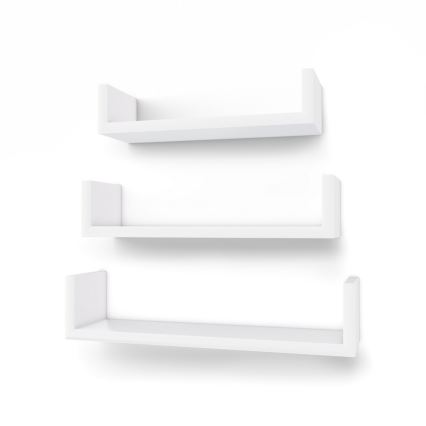 Set di 3 mensole da parete SHELFY bianche