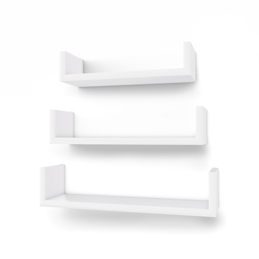 Set di 3 mensole da parete SHELFY bianche