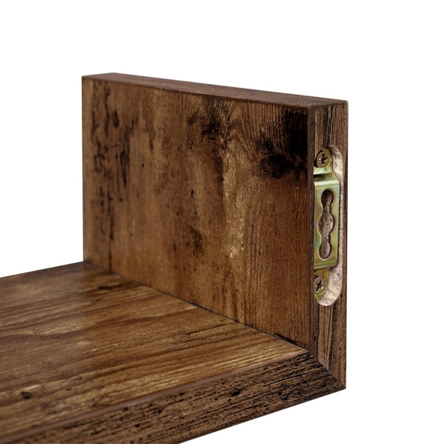 Set di 3 mensole da parete SHELFY marrone