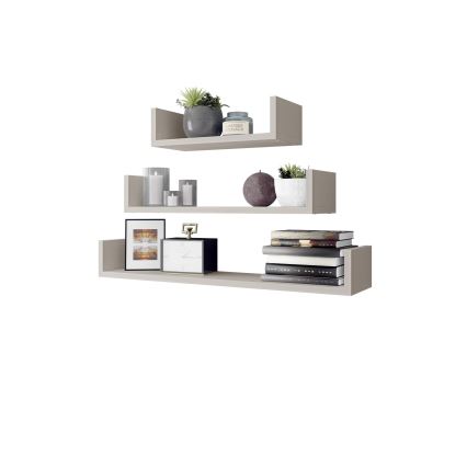 Set di 3 mensole da parete TRIO 11 x 40/60/80 cm, colore cashmere