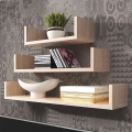 Set di 3 mensole da parete TRIO 40/60/80 x 11 x 18 cm, finitura rovere Sonoma
