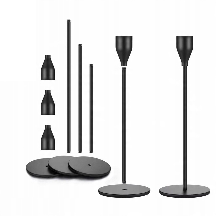 Set di 3 portacandele neri