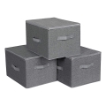 Set di 3 scatole portaoggetti con cerniera CURAN, grigie