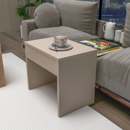 Set di 3 tavolini da salotto SOLIS 45/45/100x30/30/40 cm beige/abete