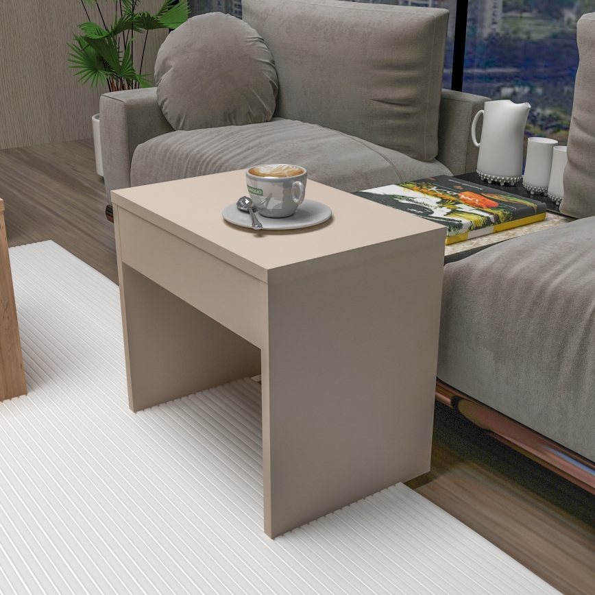 Set di 3 tavolini da salotto SOLIS 45/45/100x30/30/40 cm beige/abete