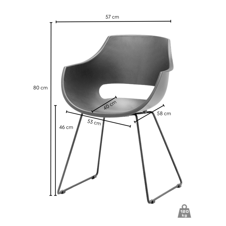 Set di 4 sedie ROCKY, verde