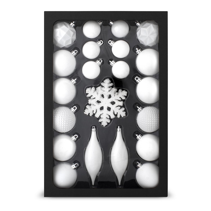Set di addobbi natalizi 25 pezzi bianchi