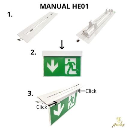 Set di montaggio a soffitto per luci di emergenza