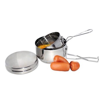 Set di pentole da campeggio 2 pz acciaio inossidabile