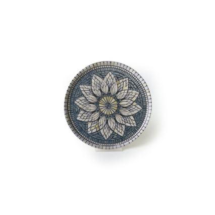 Set di piatti 24 pezzi blu/crema in gres