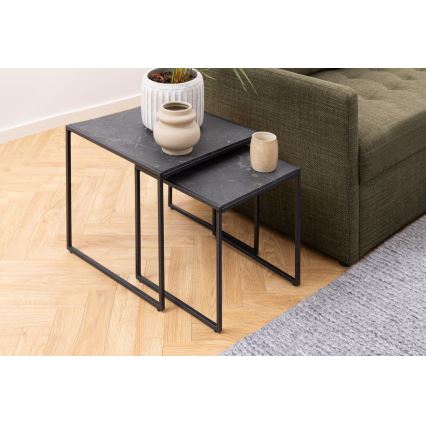 Set di tavolini da caffè ALMA 2 pz antracite