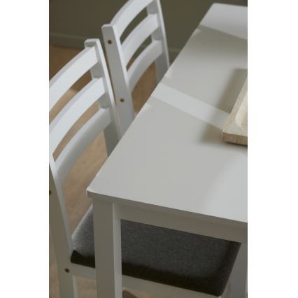 Set di tavolo da pranzo e 4 sedie EMILY bianco