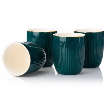 Set di tazzine in ceramica con caraffa e vassoio KENDI verde