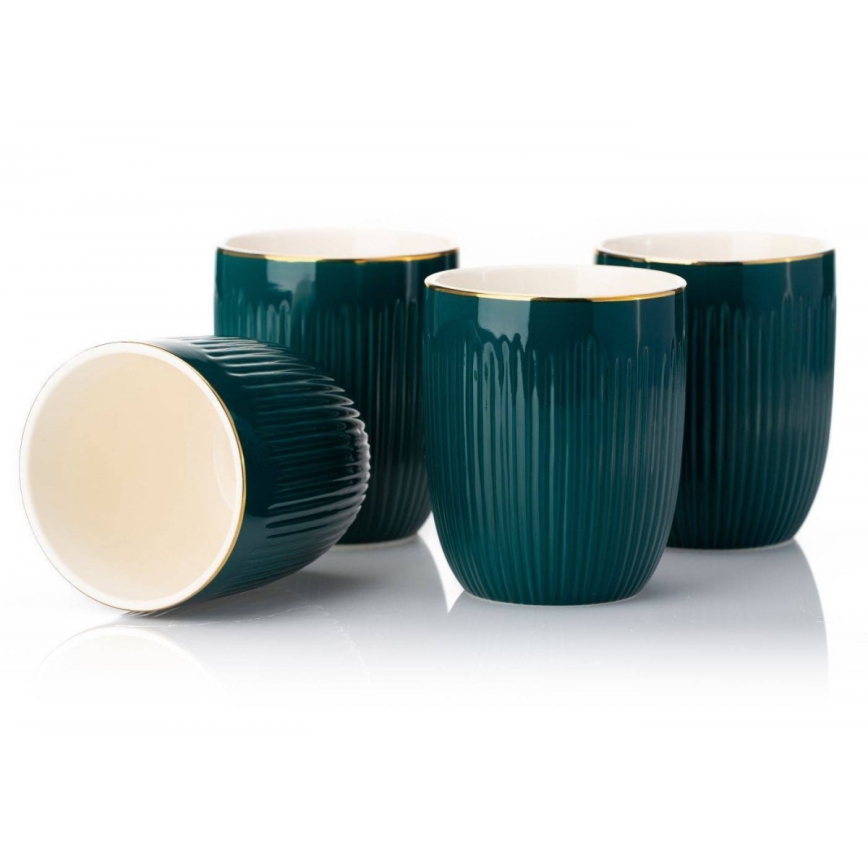 Set di tazzine in ceramica con caraffa e vassoio KENDI verde
