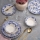 Set per la tavola 24 pezzi in ceramica, bianco/blu
