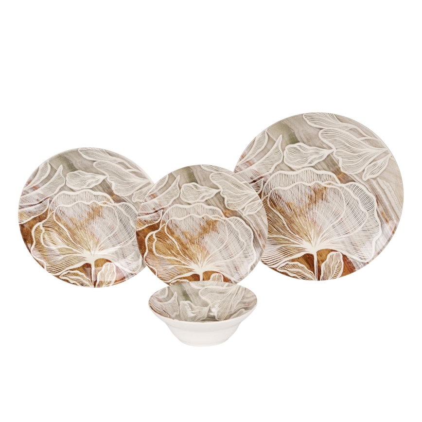 Set per la tavola 24 pezzi marrone/ceramica