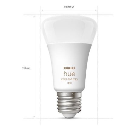 SET - Striscia LED RGBW dimmerabile Philips Hue WHITE AND COLOR AMBIANCE 2m LED/20W/230V + 4x Lampadina dimmerabile Philips A60 E27/6,5W/230V 2000-6500K