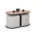 SET Tavolino da salotto NILDO 90x45 cm + 2x pouf marrone/grigio