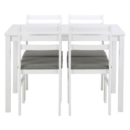 Set tavolo da pranzo + 4 sedie EMILY, colore bianco