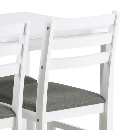 Set tavolo da pranzo + 4 sedie EMILY, colore bianco
