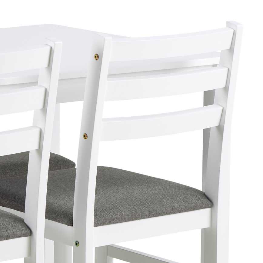 Set tavolo da pranzo + 4 sedie EMILY, colore bianco