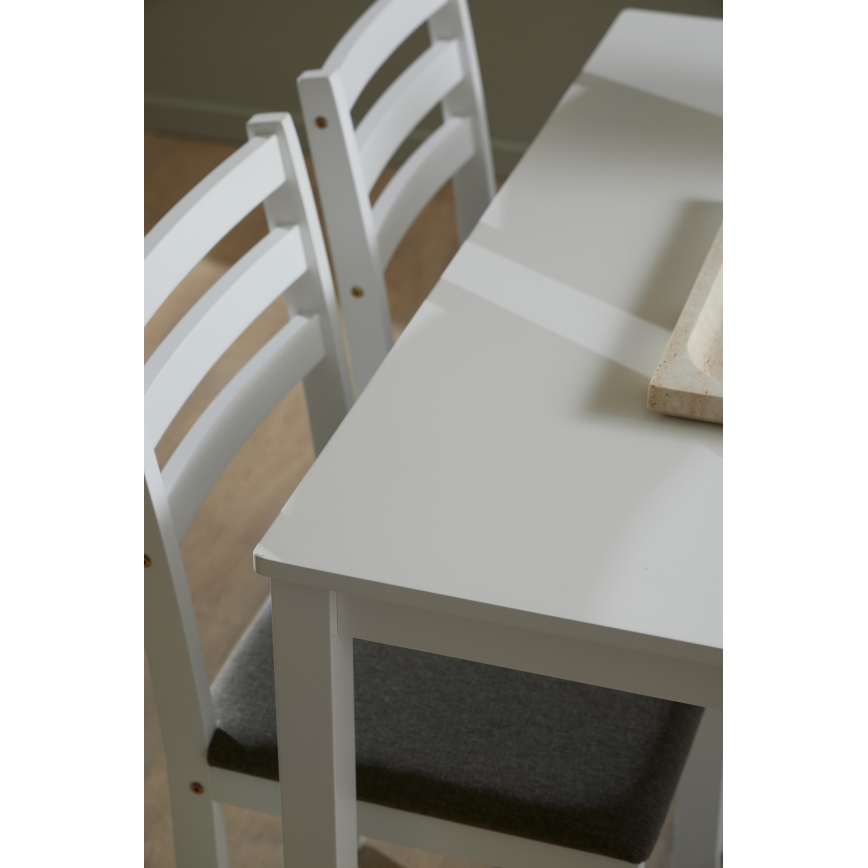 Set tavolo da pranzo + 4 sedie EMILY, colore bianco