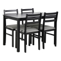 Set tavolo da pranzo + 4 sedie EMILY nere