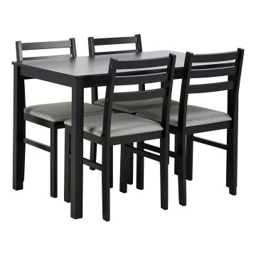 Set tavolo da pranzo + 4 sedie EMILY nere