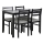 Set tavolo da pranzo + 4 sedie EMILY nere