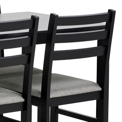 Set tavolo da pranzo + 4 sedie EMILY nere
