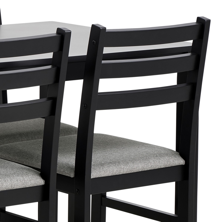 Set tavolo da pranzo + 4 sedie EMILY nere