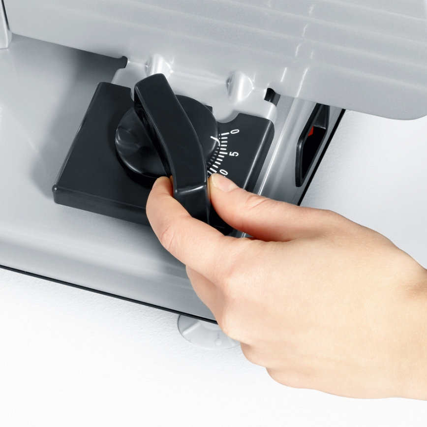 Severin AS 3915 - Affettatrice elettrica 180W/230V in acciaio inox