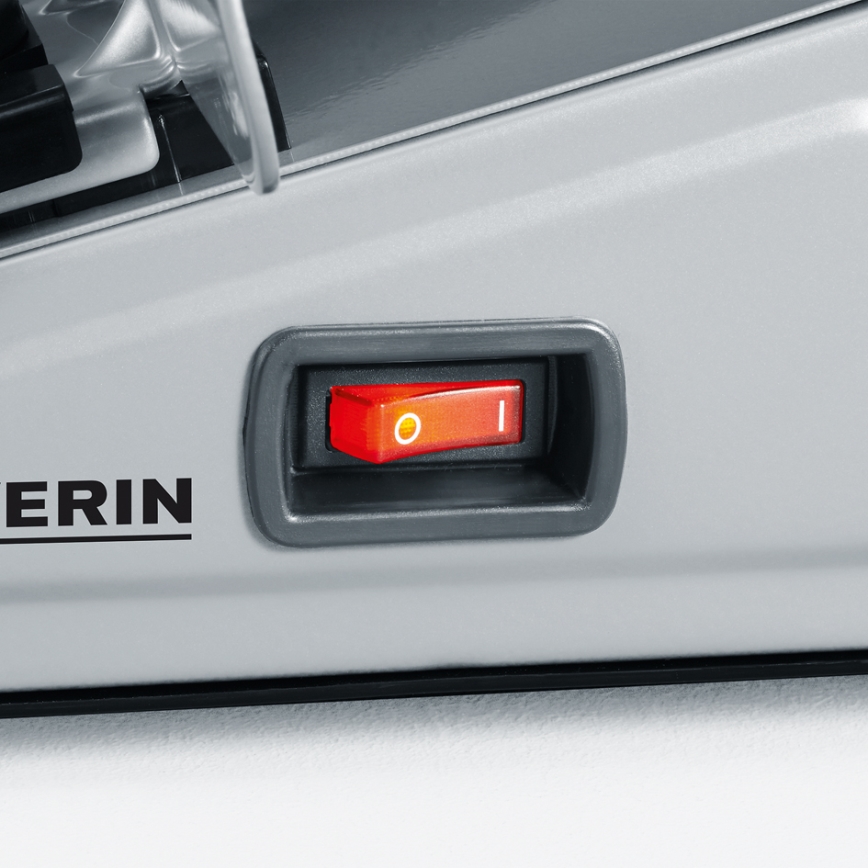 Severin AS 3915 - Affettatrice elettrica 180W/230V in acciaio inox