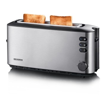 Severin AT 2515 - Tostapane per 2 fette 1000W/230V acciaio inox/nero