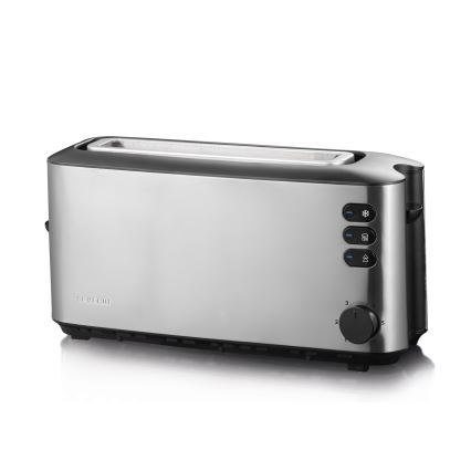Severin AT 2515 - Tostapane per 2 fette 1000W/230V acciaio inox/nero