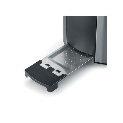 Severin AT 2589 - Tostapane a due fessure 800W/230V acciaio inox/nero