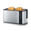 Severin AT 2590 - Tostapane a 4 fette, 1400 W/230 V, acciaio inox/nero