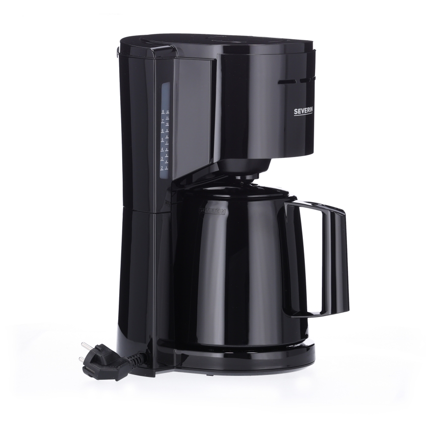 Severin KA 9306 - Macchina da caffè con caraffa termica 1 l 1000 W/230 V, nera