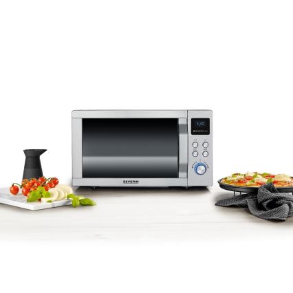 Severin MW 7774 - Forno a microonde 3 in 1 1950W/230V 25 l in acciaio inox