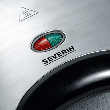 Severin SA 2969 - Tostapane 700W/230V acciaio inox/nero